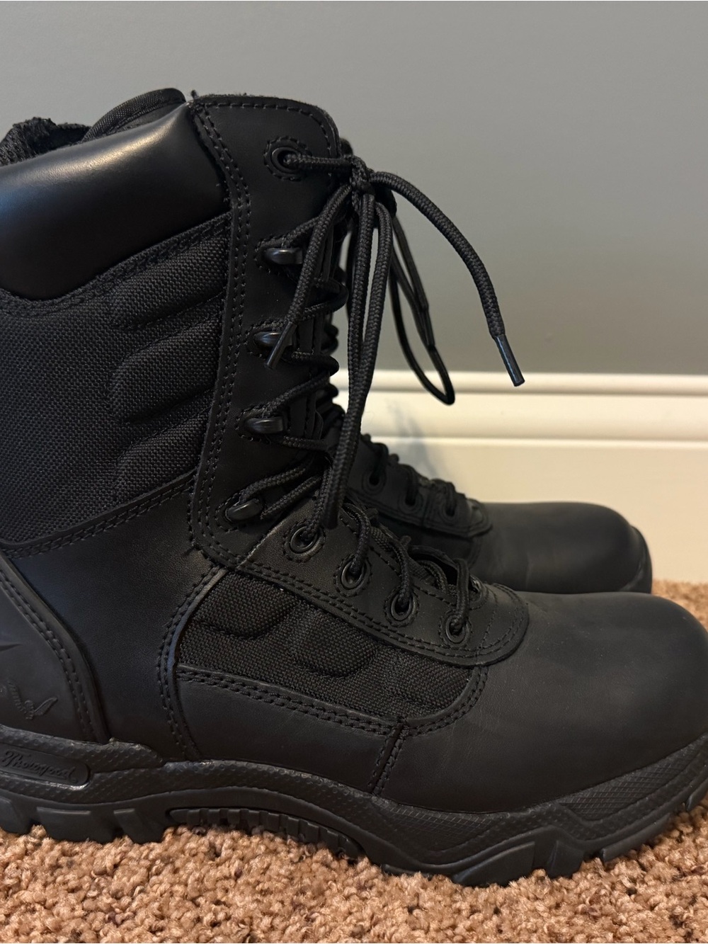 Men's Black Tactical Lace-Up Boots